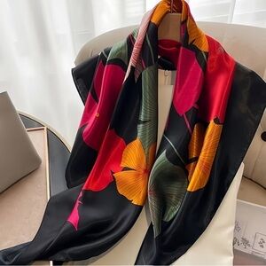 Elegant Women’s Floral Polyester Scarf